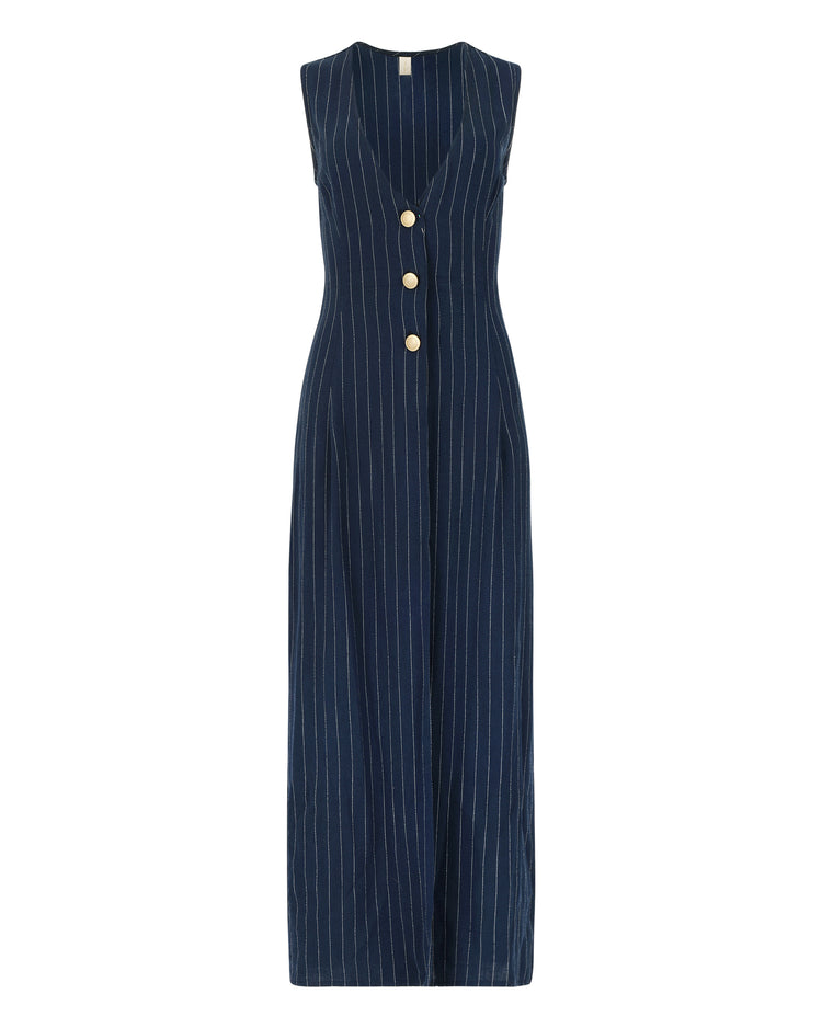 PINSTRIPE VEST // NAVY