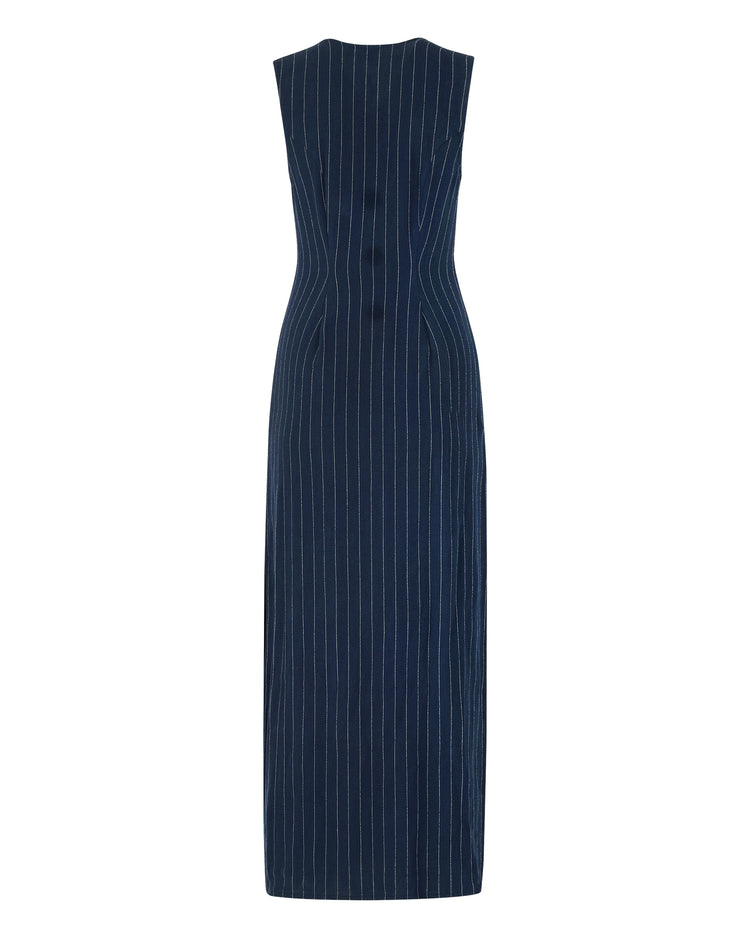 PINSTRIPE VEST // NAVY