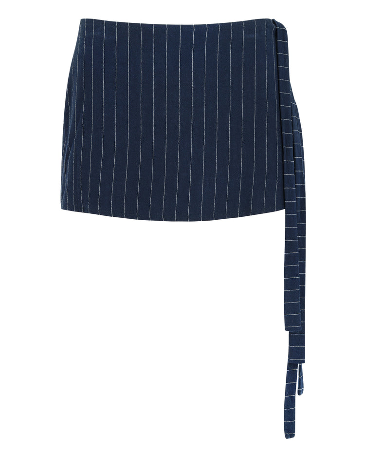 PINSTRIPE MINI SKIRT // NAVY