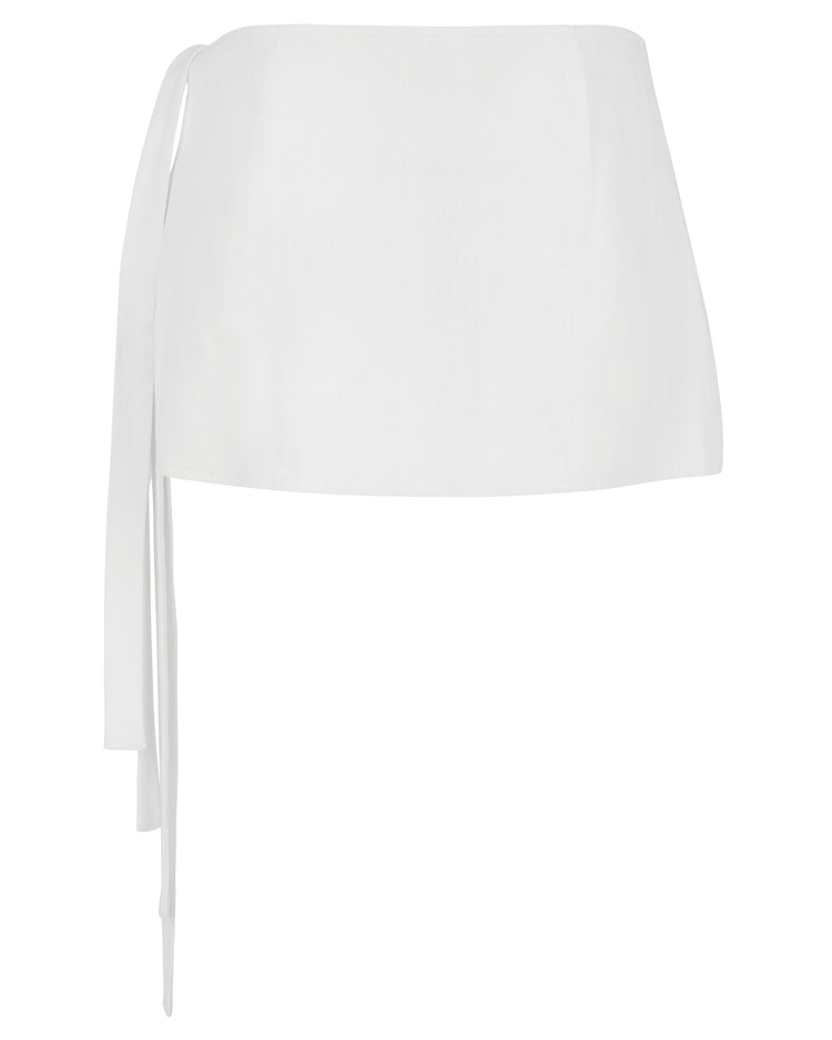 SIDE TIE MINI SKIRT // MILK