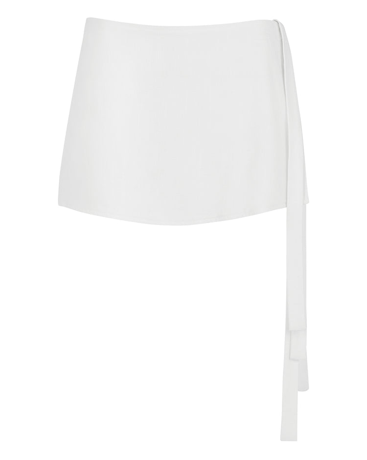 SIDE TIE MINI SKIRT // MILK