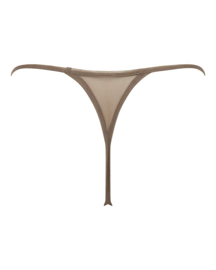 DAINTY MESH THONG // SMOKE