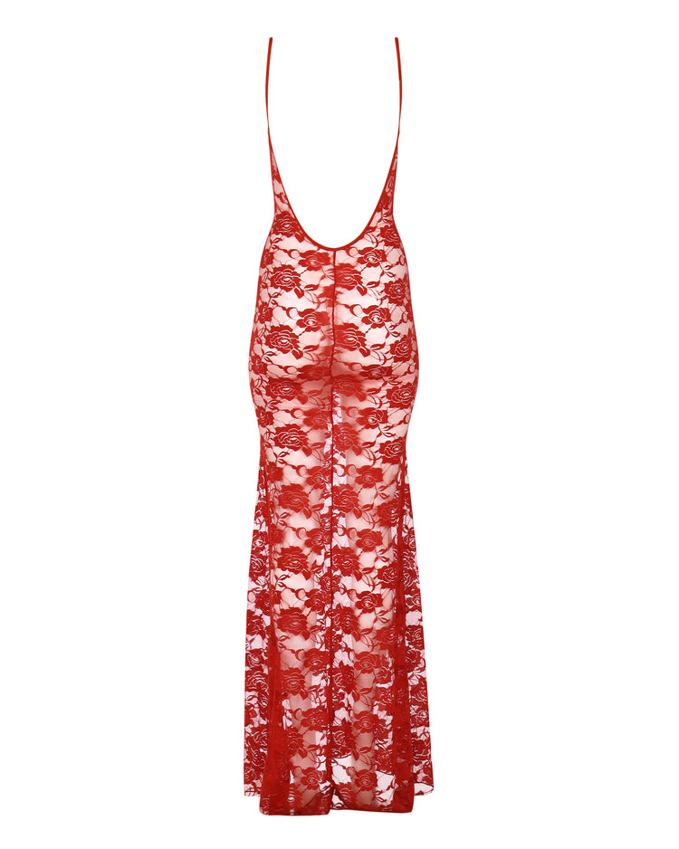 LACE SIREN SLIP DRESS // CHILI PEPPER