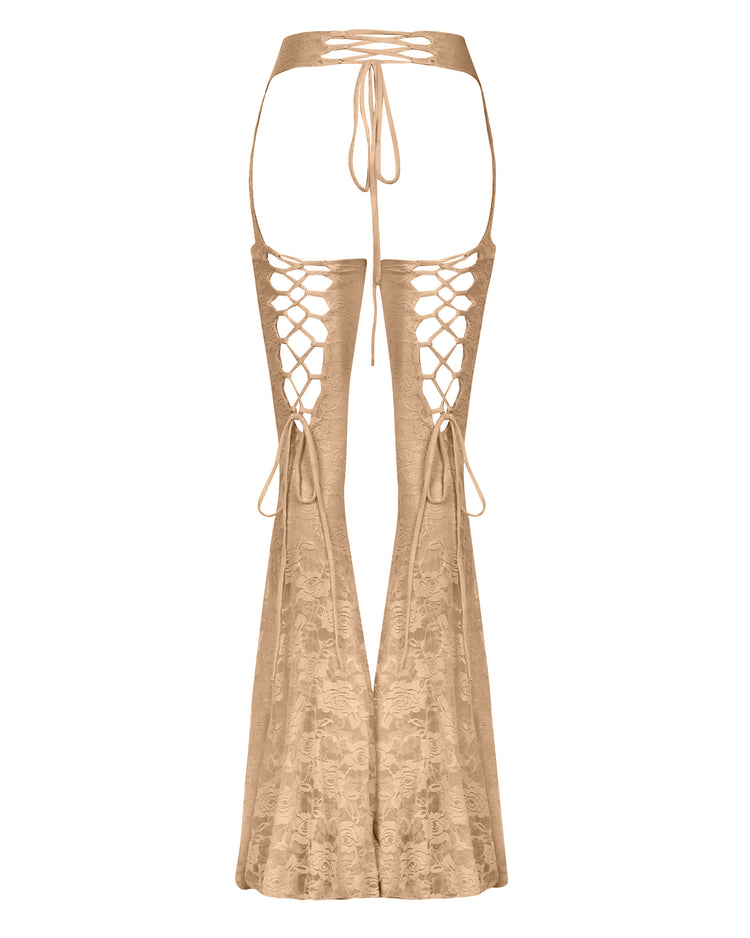 LOVER LACE CHAPS // WARM TAUPE