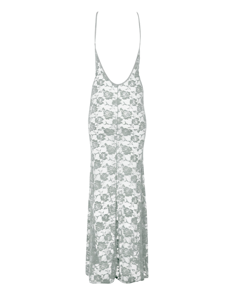 LACE SIREN SLIP DRESS // CLOUD GREY