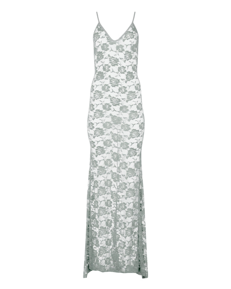 LACE SIREN SLIP DRESS // CLOUD GREY