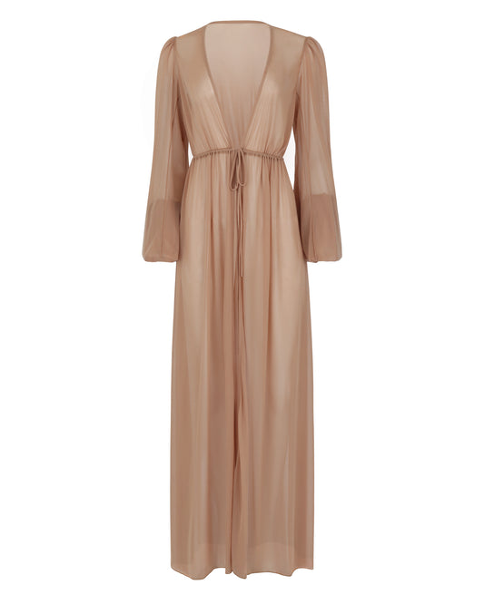 SHEER DELIGHT DRESSING GOWN // HONEY BEIGE