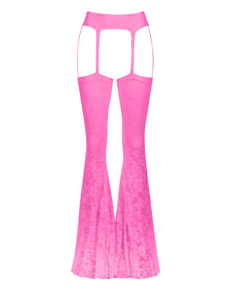 LOVER LACE CHAPS // HOT PINK