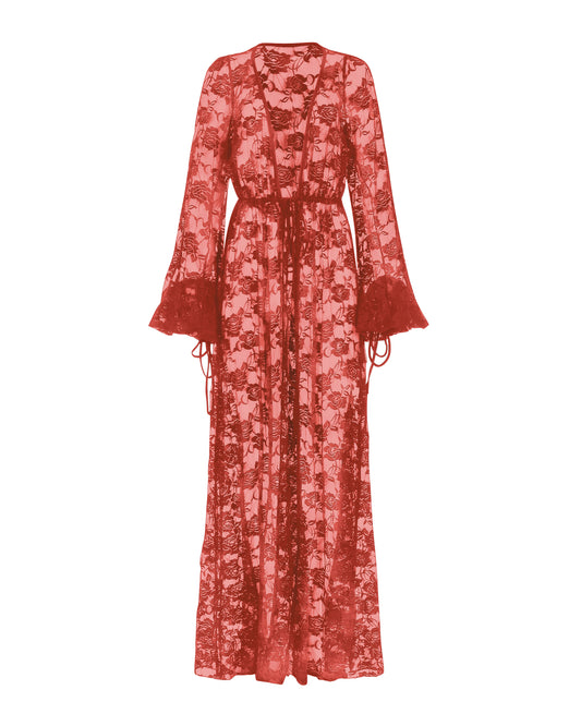 LACE GLAMOUR DRESSING GOWN // CHILI PEPPER