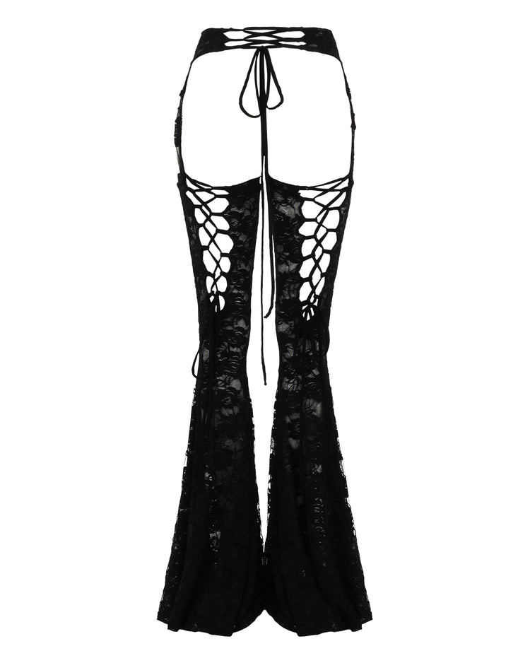 LOVER LACE CHAPS // BLACK