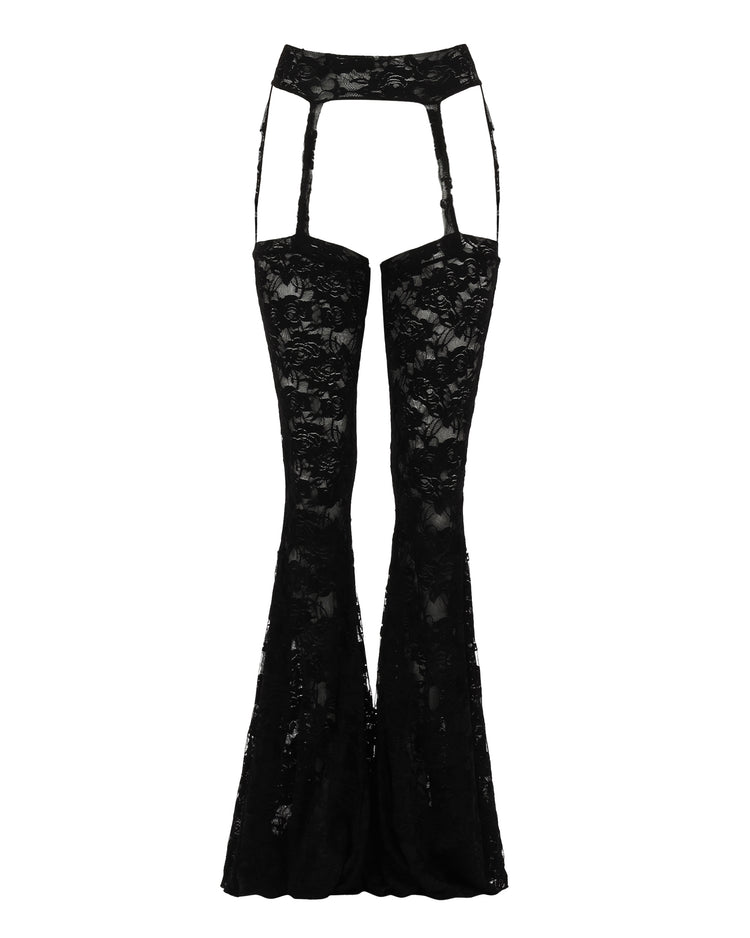 LOVER LACE CHAPS // BLACK