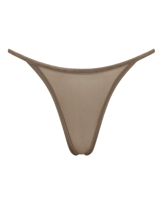 DAINTY MESH THONG // SMOKE