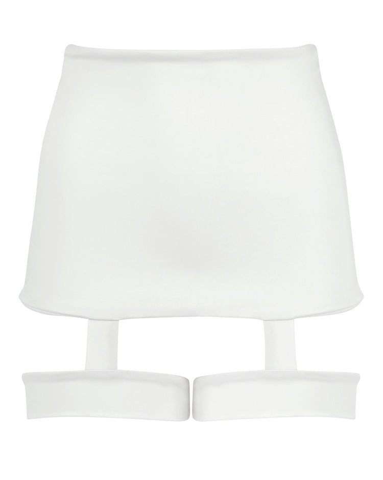 GARTERED MINISKIRT // OFF WHITE